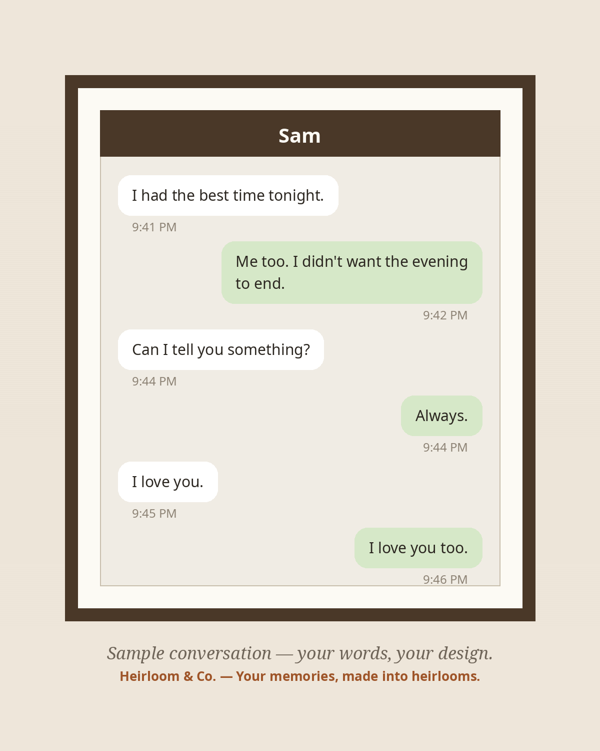 The Message Custom Text Keepsake